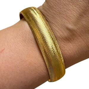 Monet Bangle Bracelet Gold Textured Classic Minimalist Elegant